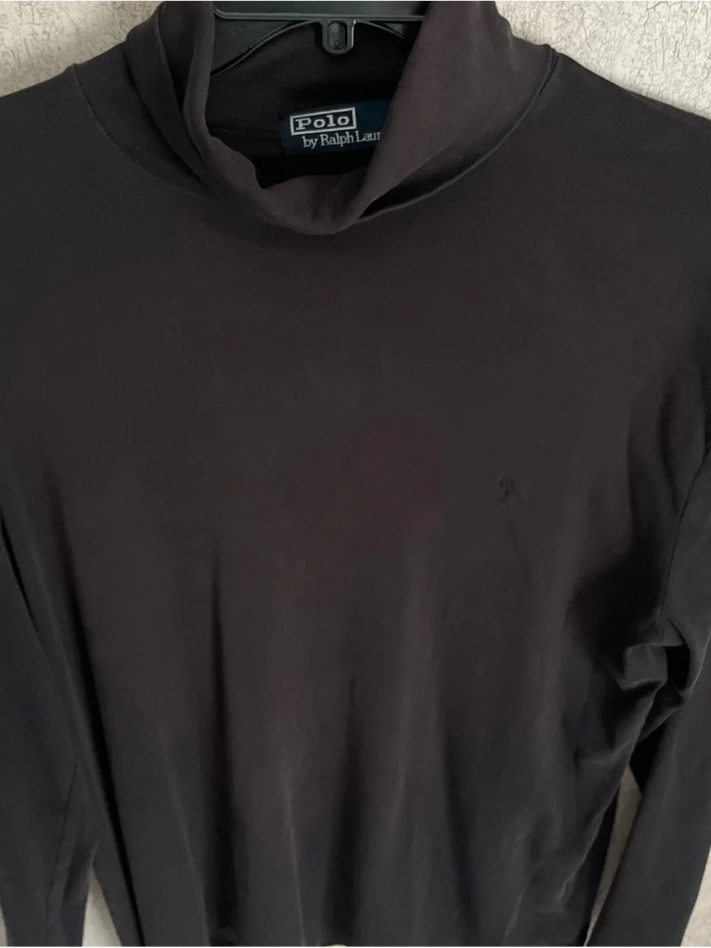 Polo Ralph Lauren Black Turtle Neck Preppy Long Sleeve Pullover Shirt Mens Large